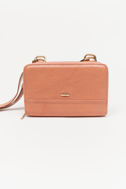 Bolsa pettite con portacelular rosa palo