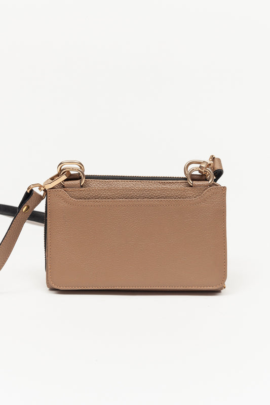 Bolsa pettite con portacelular taupe